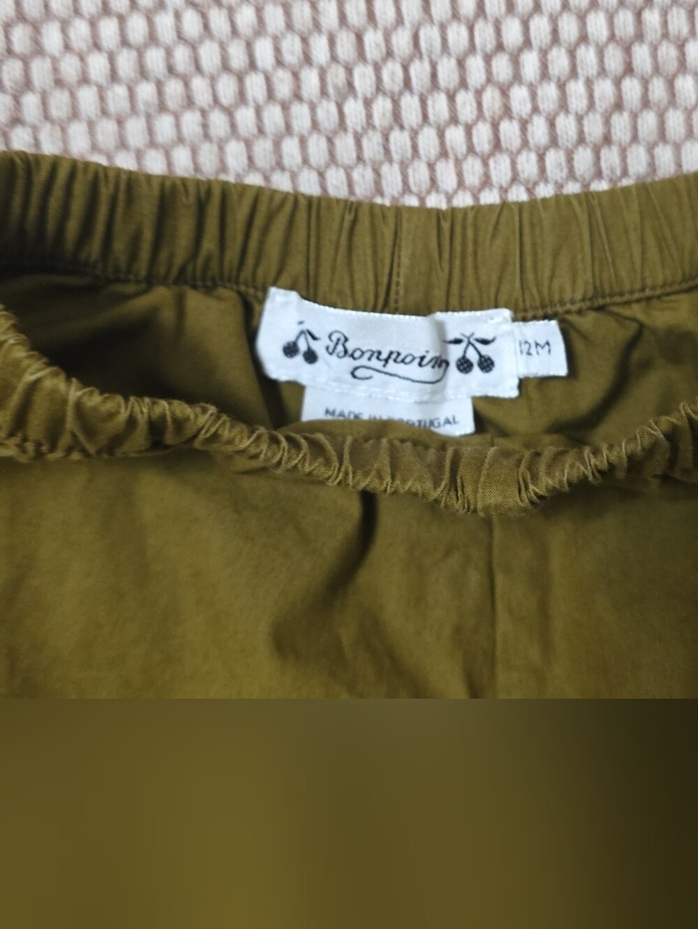 Bonpoint Olive/Tan Elastic-Waist Kids Bottoms